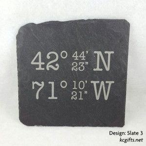 GPS Coordinates Slate Hotplate - Engraved Stone, Housewarming Gift, New Home Gift, Realtor Closing Gift,  Slate Sign, House Sign