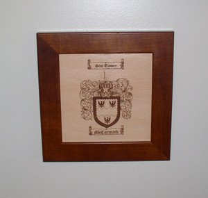 Coat of Arms / Family Crest Engraved in Leather - 12" x 12"