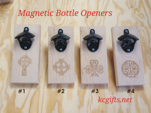 Celtic Magnetic Engraved Bottle Opener -  Catches Caps in Mid-Air!