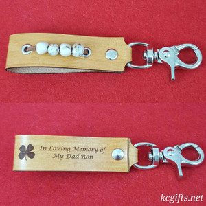 Memorial Flower Leather Key chain - Made from Your Memorial Flowers
