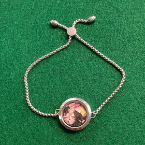 stainless steel and glass locket bracelet to hold flowers