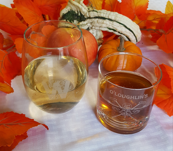 Personalized Stemless Wine Glass for your Wedding, Home Bar or Restaurant
