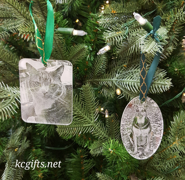 Personalized Christmas Ornament Engraved with your favorite photo - First Christmas Together - Baby's First Christmas - Pet Ornament SET OF TWO IDENTICAL