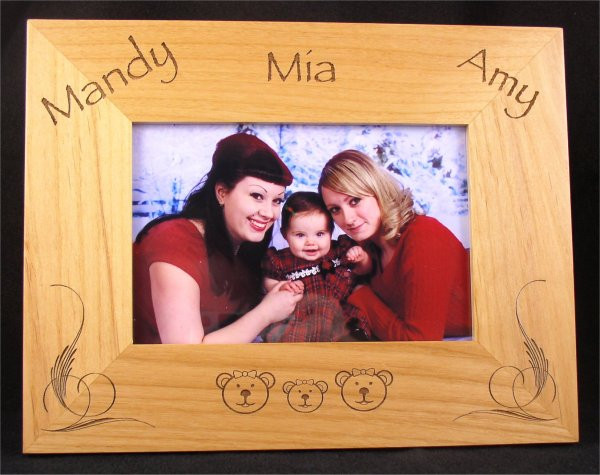8" x 10" Engraved Picture Frame, Personalized with your Wedding, Family or Pet information.