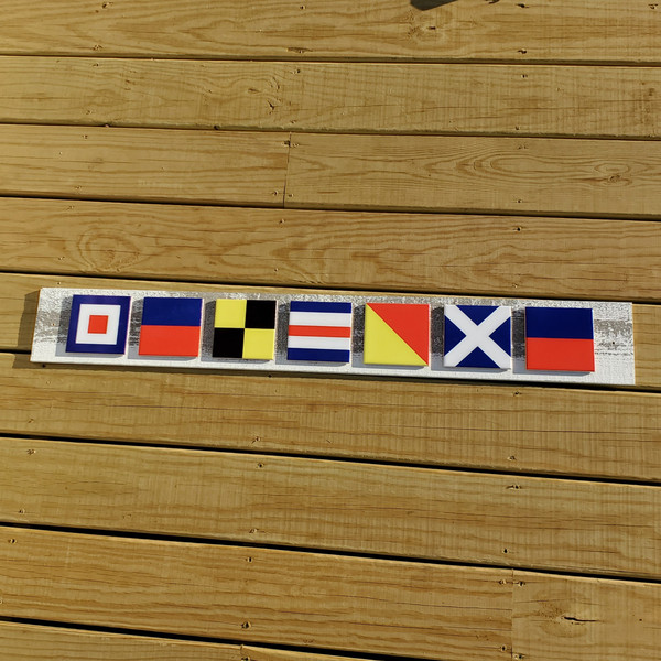 Nautical Flag Welcome Sign - Tile and Wood