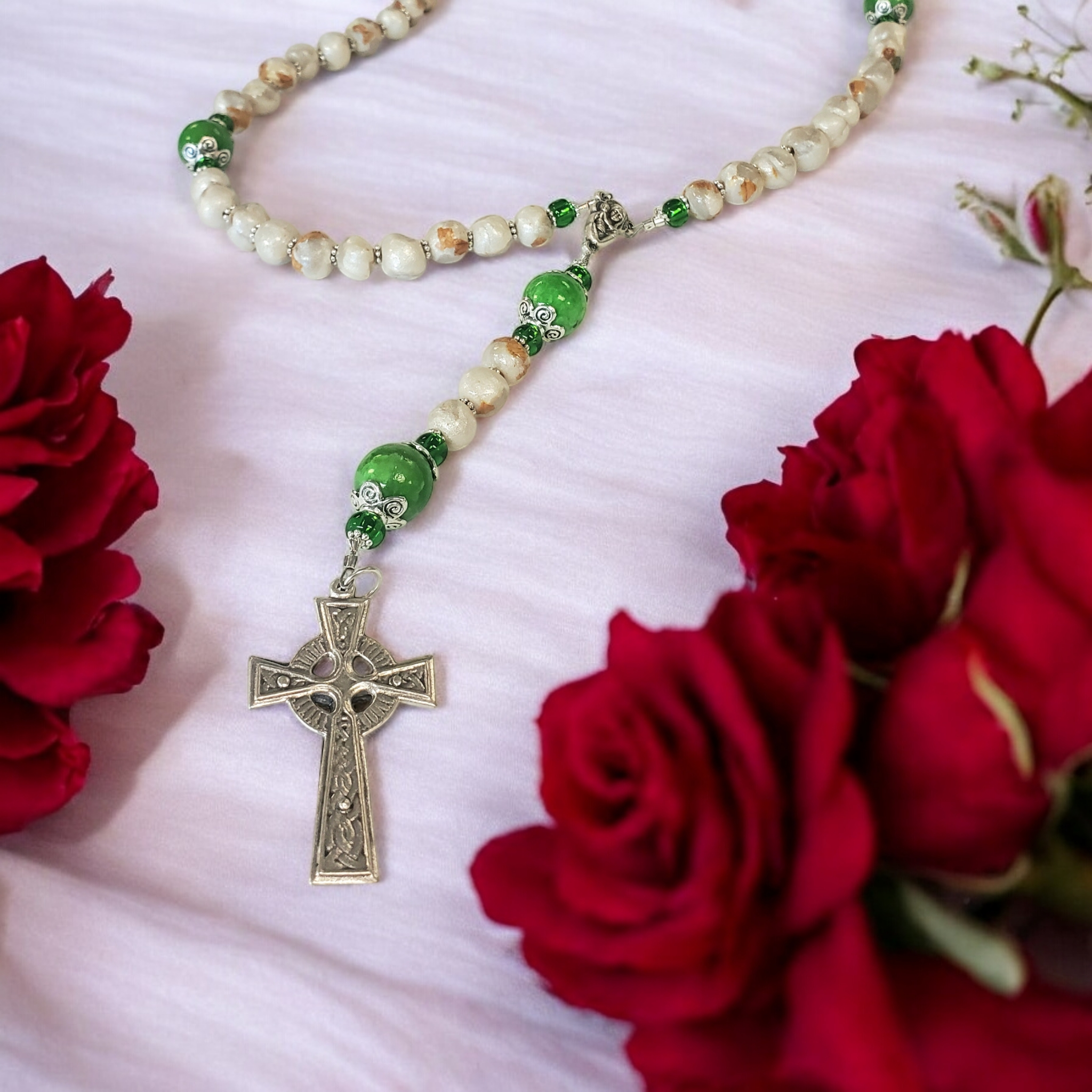 Rosary Beads Made With Your Flowers, Funeral Flowers, Wedding 
