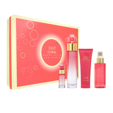 360 Coral SET 4 Piezas Dama EDP 100ml + Body Mist 118ml + Crema De Manos + Mini 7.5ml