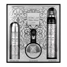 Lattafa Fakhar Black Estuche 3 Piezas Caballero EDP 100ml + Perfume Spray 200ml + Ambientador 300ml