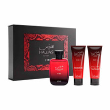 Hawas Fire Estuche 3 Piezas Unisex EDP 100ml + Limpiador de Rostro y Barba 100ml + Gel de Ducha 100ml