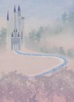 Beautiful pastel princess castle water colour hand painted   photographers backdrop.this is a gorgeous water colour painting and is lovely and soft effect.it is not meant to be super sharp but give a whimsical feel to your images 