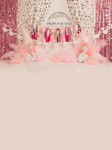  Pink Swans Honey Pie Backdrop 2659