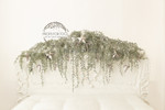 beautiful christmas white bed scene with silver stars, can be used all year around, it is stunning 