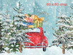 cute hand drawn xmas scene - this is the 60" x 80" crop 