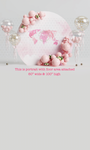 All around the world pink 001 -photography backdrop - balloon backdrop