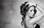 Gold Bokeh Photography Backdrop used in black and white to create stunning style.
