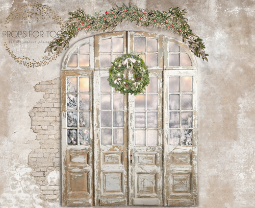 Vintage white room 002 
Rustic vintage Doors and christmas garlands 
