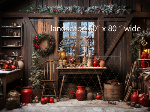 Photographers Christmas backdrop 
Barn style Christmas shoot 