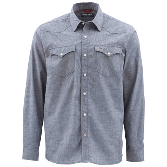 Simms No Tellum Ls Shirt Admiral Blue Chambray Image 1