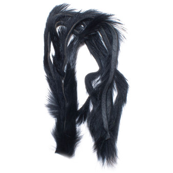Hareline Natural Dyed Rabbit Strip Zonkers Black Image 1