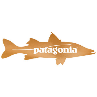 Patagonia Logo Snook Sticker Tan Image 1