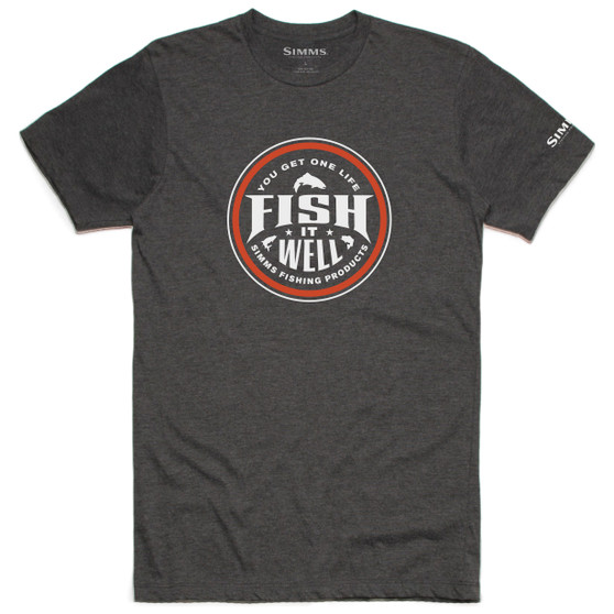 Simms Fish It Well SS T Shirt Charcoal Heather Image 1