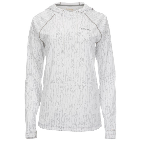 Simms Womens Solarflex Hoody Print Lily Pad White Image 1
