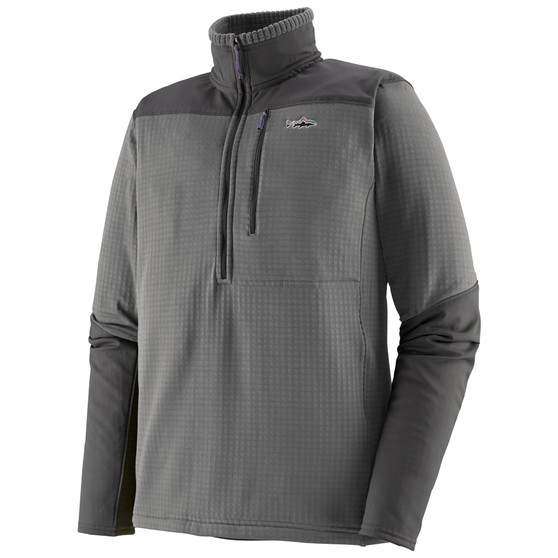 Patagonia Long Sleeved R1 Fitz Roy 1 4 Zip Noble Grey Image 1