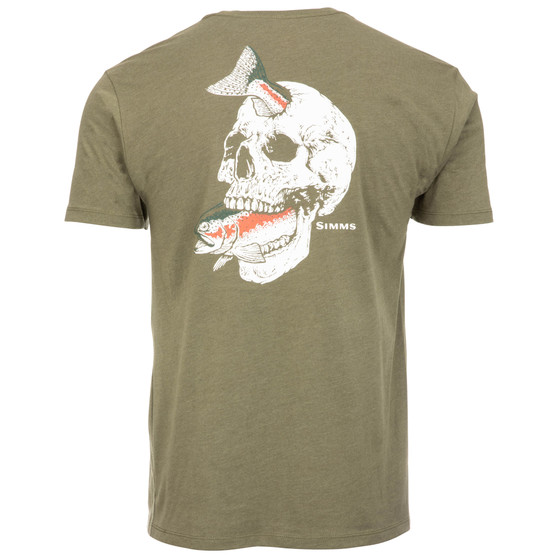 Simms Trout On My Mind SS T Shirt Military Heather Image 1