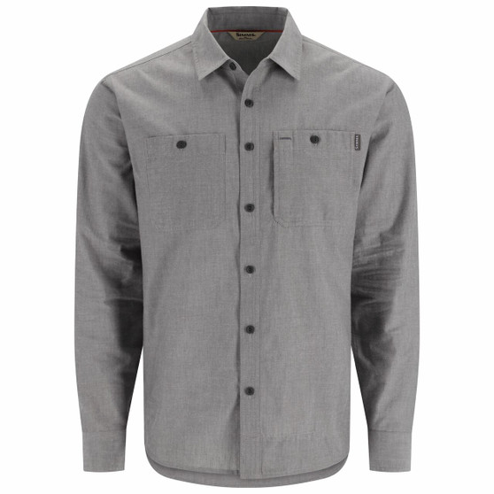 Simms Cutbank Chambray LS Shirt Cinder Chambray Image 1