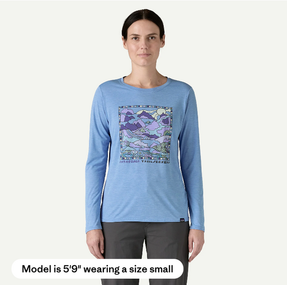 Women's Cap Cool Daily LS Shirt Trailseekers Abundant Blue Small