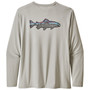 Patagonia Cap Cool Daily Fish Graphic LS Shirt Sketched Fitz Roy Trout Tailored Grey Image 1