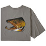 Patagonia Fish Noggins Organic Cotton SS T Shirt Feather Grey Trout Noggin Image 1