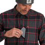 Simms Guide Flannel LS Shirt Black Cutty Red Dimensional Buffalo Image 4