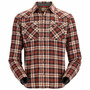 Simms Santee Flannel LS Shirt Mahogany Tan Camp Plaid Image 1