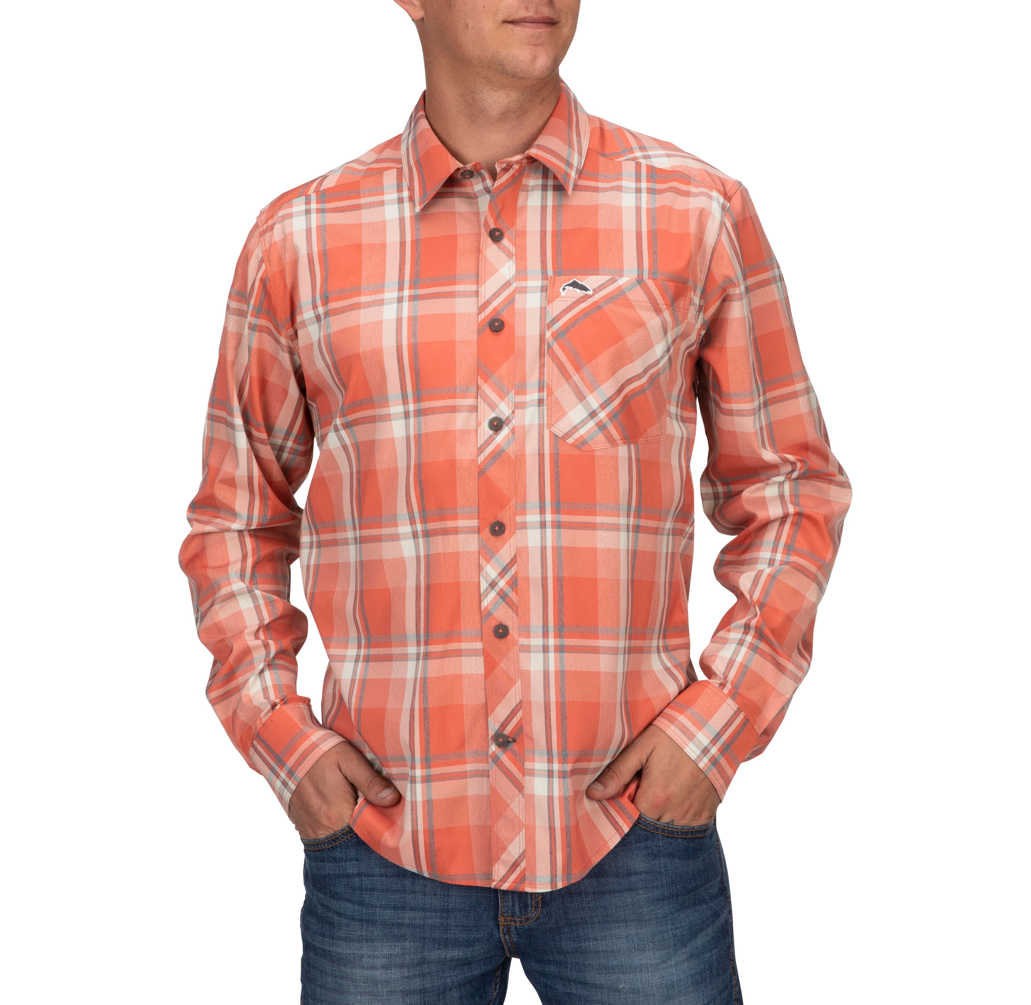 Simms★シムス Outpost Plaid 半袖シャツ size:S ミスト Simms Outpost LS Shirt - Hunter Banks Fly Fishing