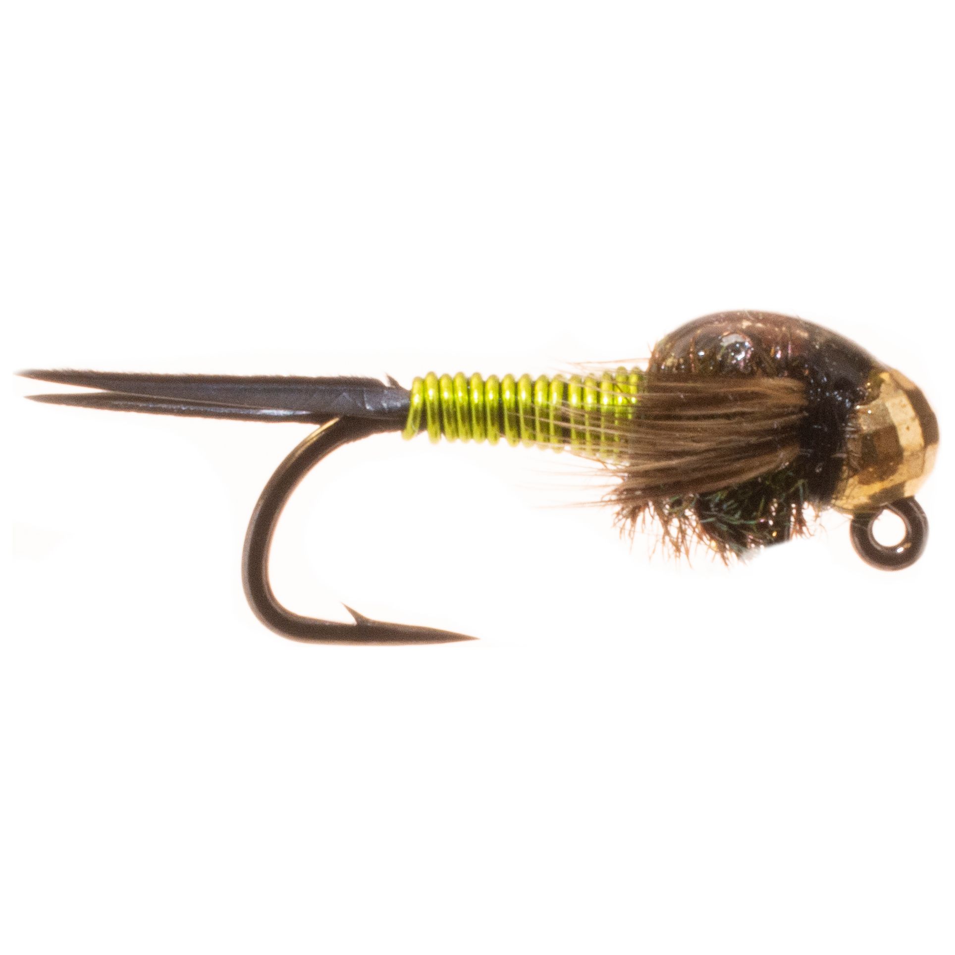 Umpqua Copper John Jigged Tungsten Beadhead Fly | Chartreuse | Size 12