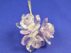 1" Lavender Organza Flowers with Acrylic Leaves and Rhinestone - Pack of 72 Pieces