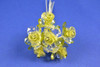 1" Olive Organza Flowers with Acrylic Leaves and Rhinestone - Pack of 72 Pieces