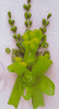 7" Apple Green Silk Corsage Flowers with Rhinestone Leaf - Pack of 12