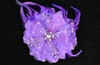 6" Purple Large Silk Single Flower with Pearl and Rhinestone - Pack of 6