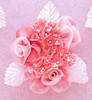 1.5" Coral Circle Organza Flowers - Pack of 12