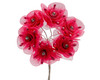 1.5" Fuchsia Organza Flowers with Rhinestone - Pack of 72