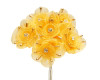 1.5" Gold Organza Flowers with Rhinestone - Pack of 72