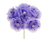 1.5" Purple Organza Flowers with Rhinestone - Pack of 72