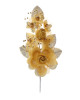 6" Gold Silk Corsage Flowers with Pearl Spray - Pack of 12