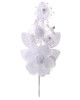 6" White Silk Corsage Flowers with Pearl Spray - Pack of 12