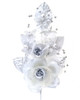 6" Silver Silk Corsage Flowers with Pearl Spray - Pack of 12