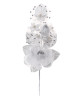6" Silver Silk Corsage Flowers with Pearl Spray - Pack of 12