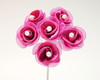 1 1/4" Fuchsia Satin Organza Flowers with Pearl - Pack of 72