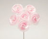 1 1/4" Pink Satin Organza Flowers with Pearl - Pack of 72